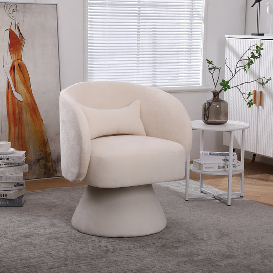Molly Modern  Linen Swivel Barrel Chair - Beige