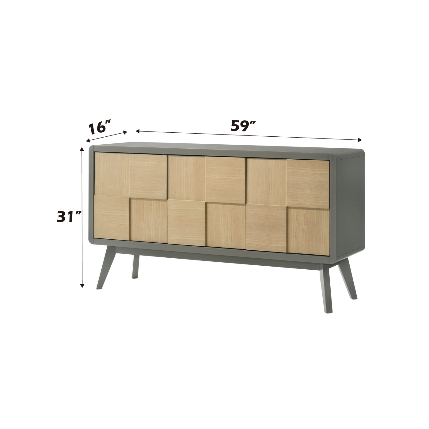 Blayde Light Gray & Natural Finish Server