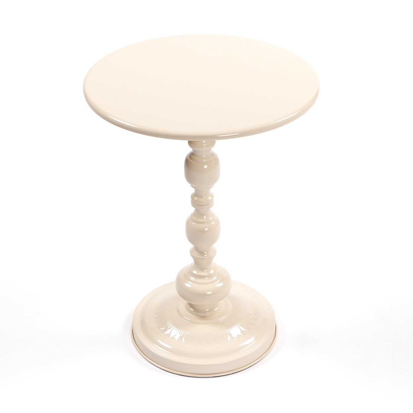 Vesper Vintage Metal Accent Table – White
