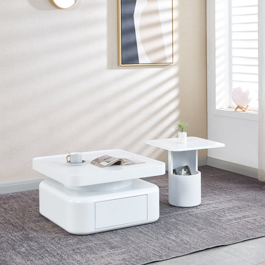 Mixon 2PC Coffee & End Table Set with Storage in White