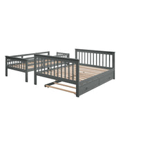 Fremont Twin over Full Stairway Bunk Bed with Twin Trundle, Gray