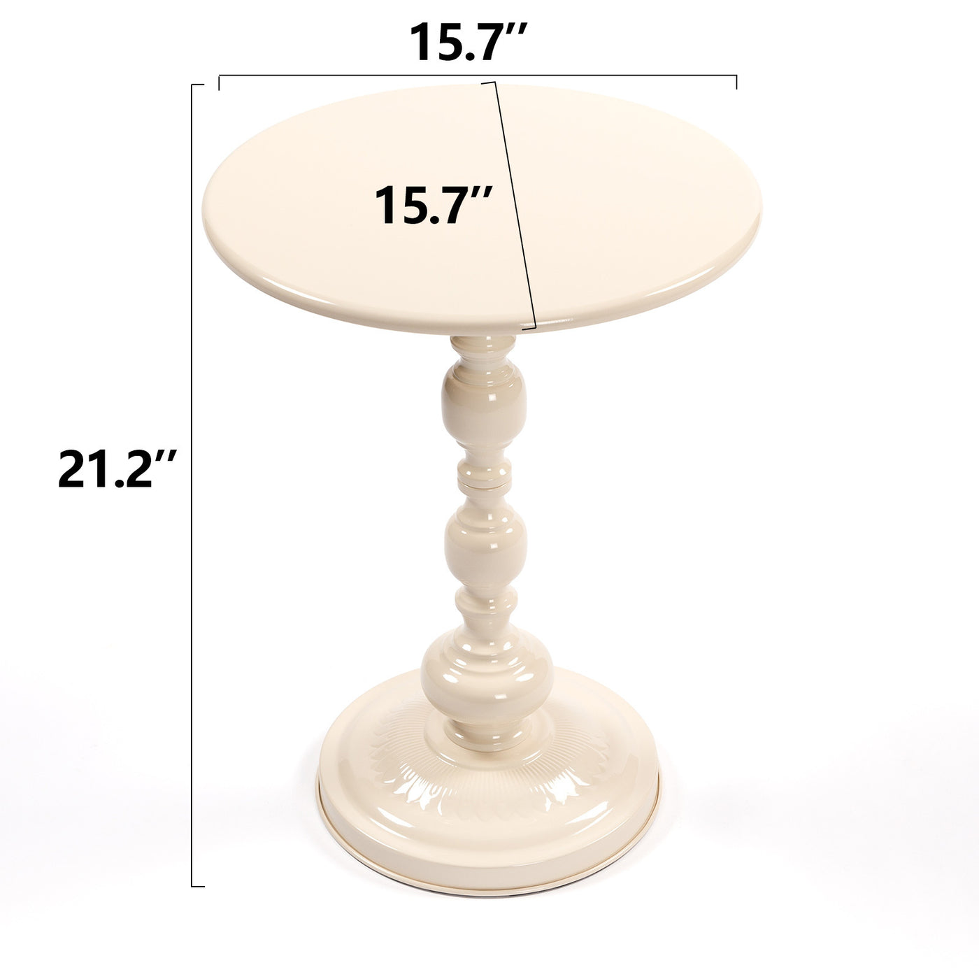 Vesper Vintage Metal Accent Table – White