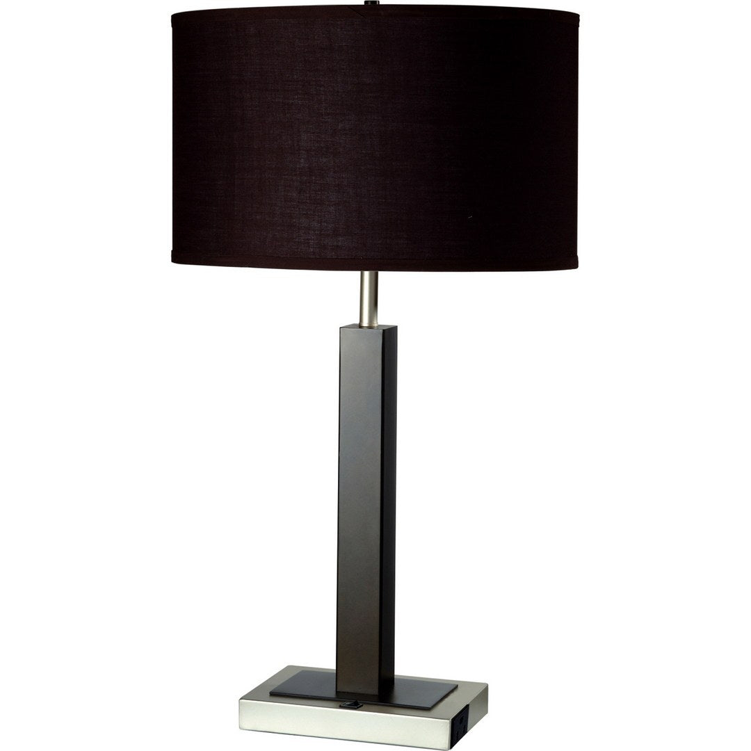 California Home - 30' Tall Metal and Polyresin Table Lamp with Dark Espresso Finish, Fabric Shade