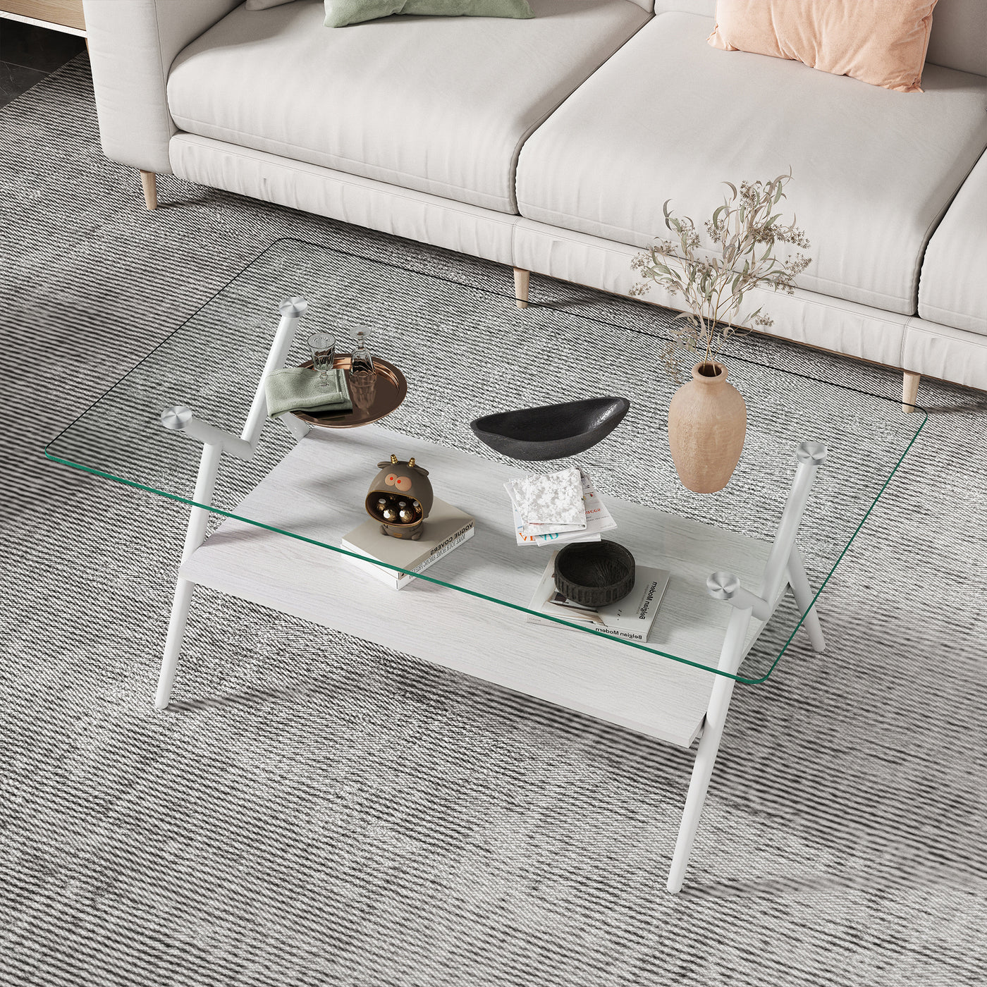 Penn Modern 3-Piece Accent Table Set, White
