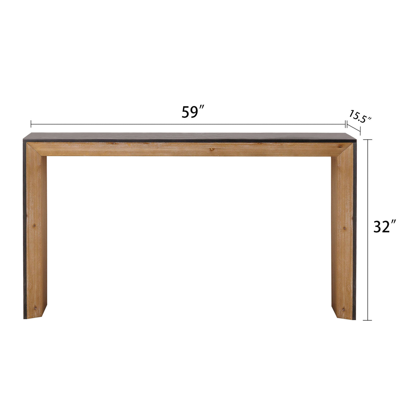 Cyrus Black / Natural Wooden Console Table