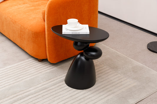 Lucky Art Deco Fiberglass End Table, Black