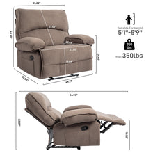 Belton Transitional Oversize Velvet Recliner with Pillow Arm, Brown