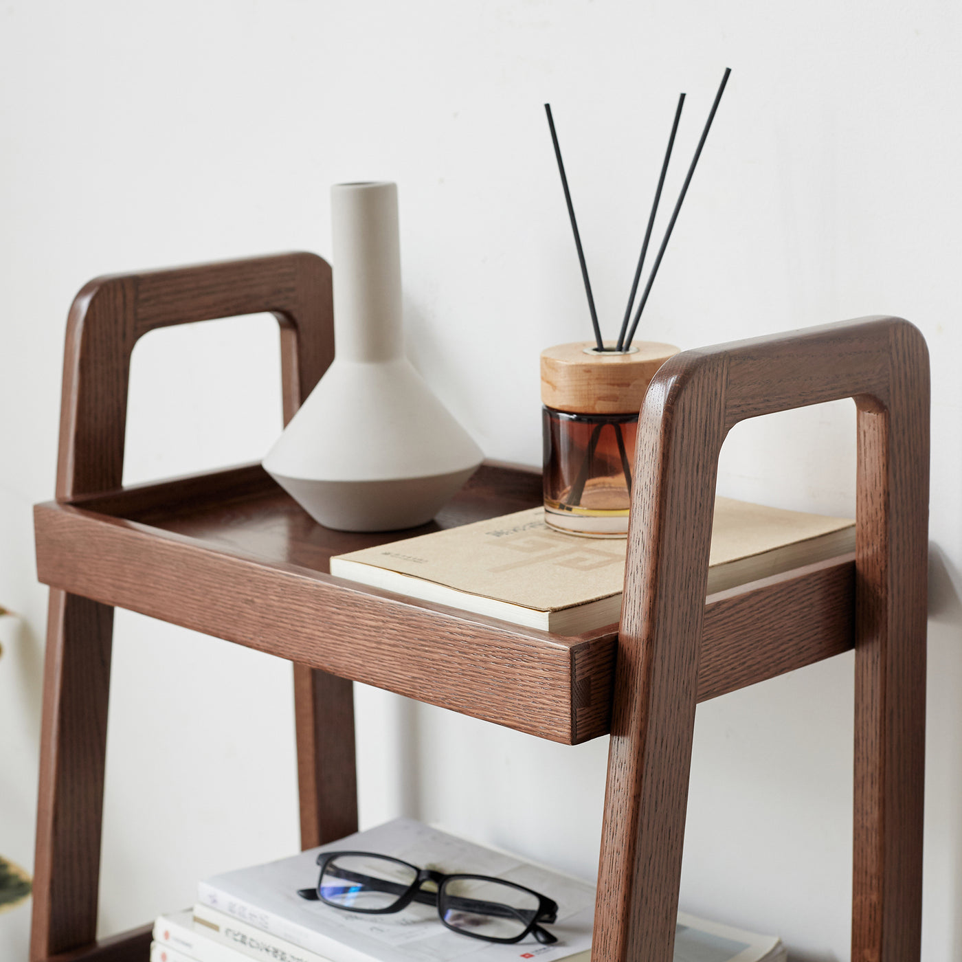Finn 3-Tier Solid Beech Wood Shoe Rack in Walnut