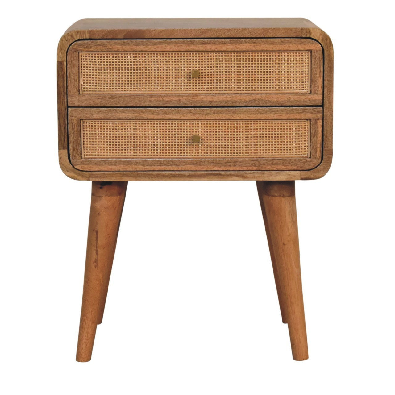 Floyd Close Knit 2-Drawer Nightstand with Rattan Drawer Front