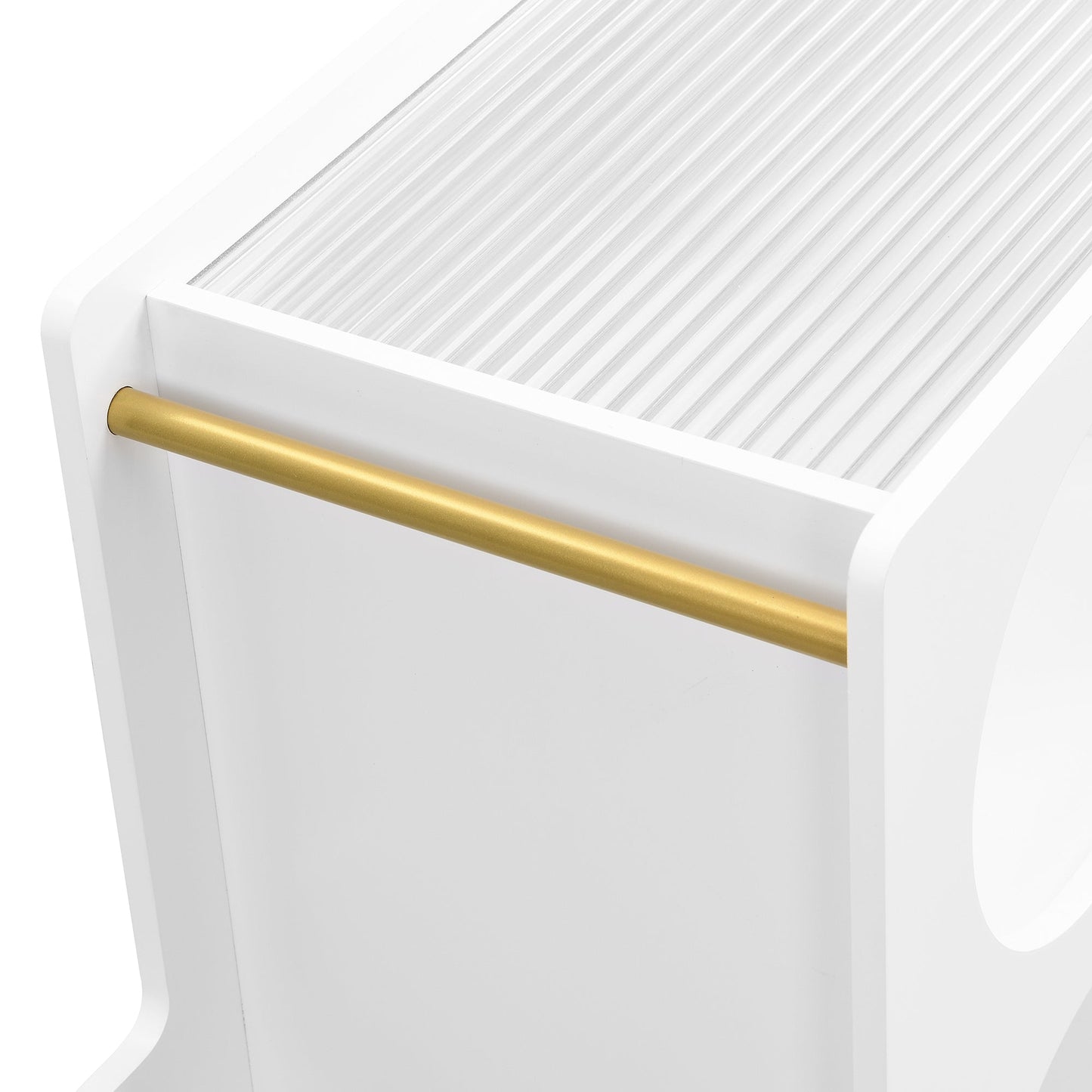 Alondra Contemporary Mobile Side Table, White