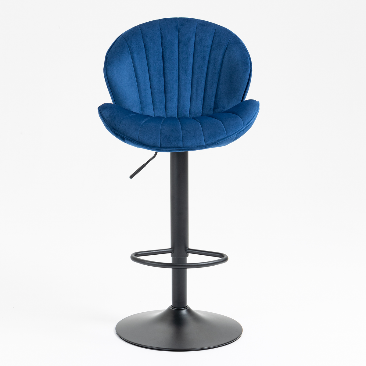 Jason Modern Adjustable Bar Stools with Black Base (Set of 2) - Blue