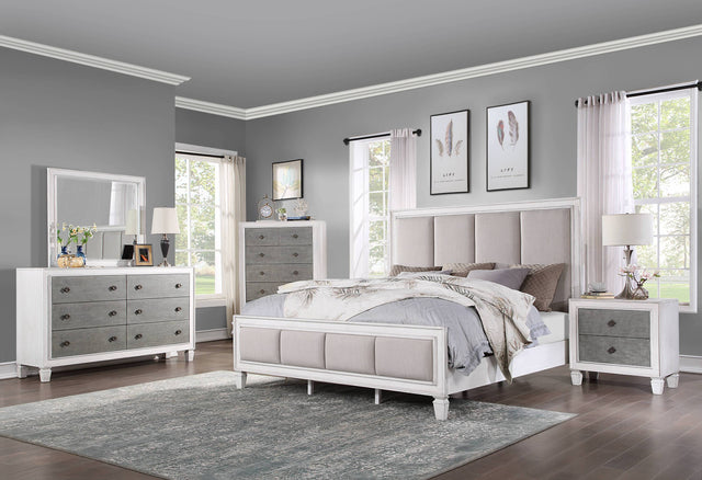 Katia Light Gray Linen, Rustic Gray & Weathered White Finish
