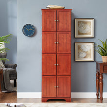 Calder 72.4" Storage Cabinet with 8 Doors and 4 Shelves , Cherry