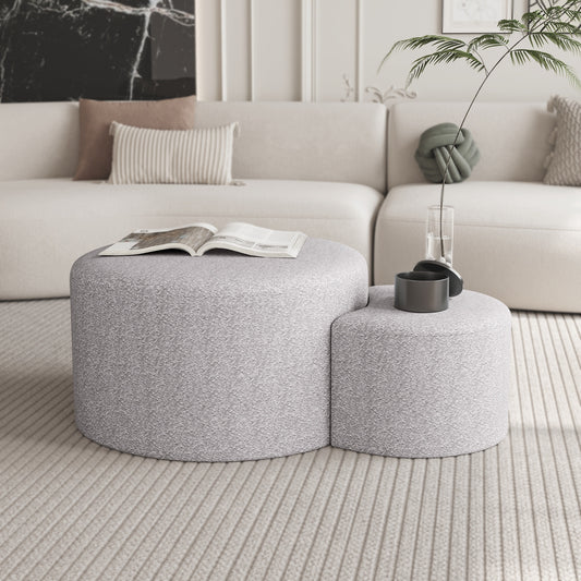 Maddison 2PC Nesting Ottoman, Beige