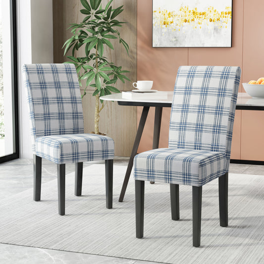 Faron Modern Upholstered Side Chairs (Set of 2) Blue