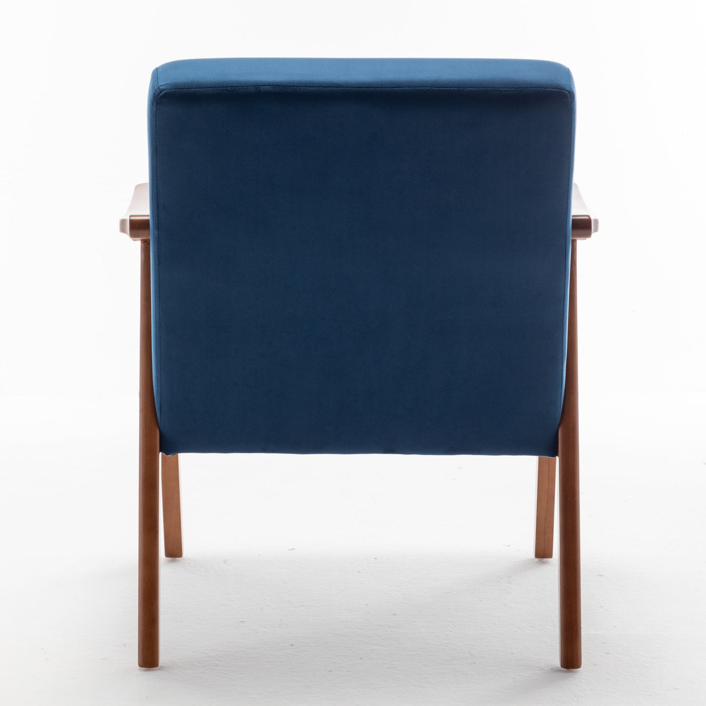 Lyraea Mid-Century Modern Blue Velvet Wingback Accent Chair