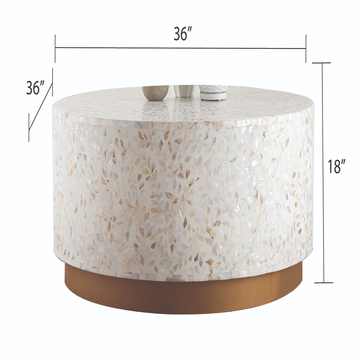 Stella Solid Wood Luxury Coffee Table Ivory