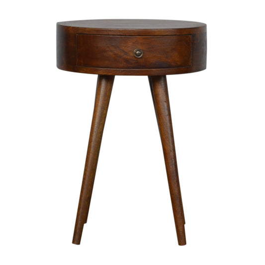 Faye Nordic Chestnut Circular Nightstand