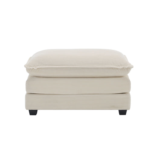 Wrenley Corduroy Ottoman, Beige