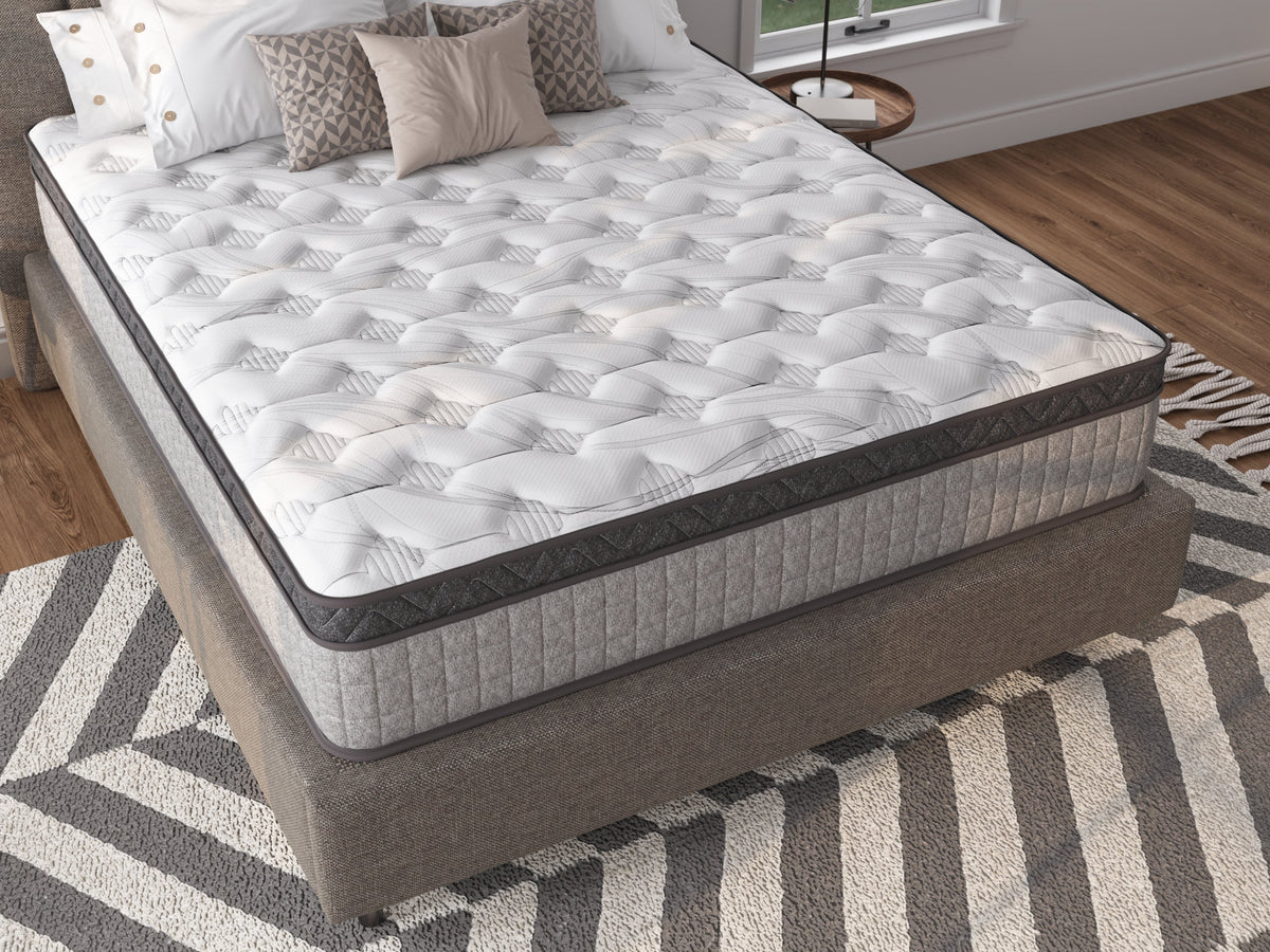 Ashlyn 12" Diamond Innerspring Hybrid and Cooling Gel Memory Foam Mattress, Twin