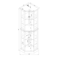 Irene 6-Shelf Corner Curio Cabinet with Adjustable Shelves, Cherry