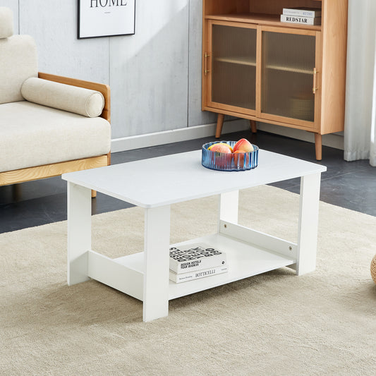 Max Modern Minimalist Coffee Table with Lower Shelf
