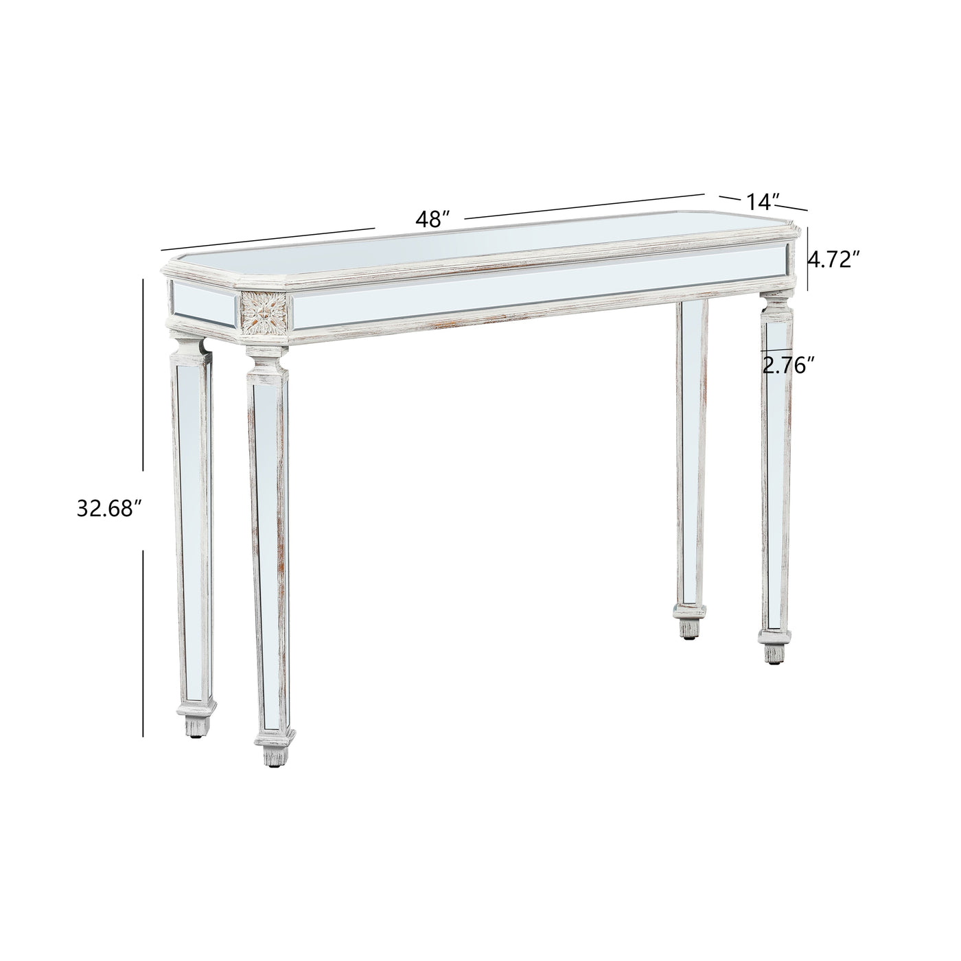 Avelina Contemporary Mirrored Console Table