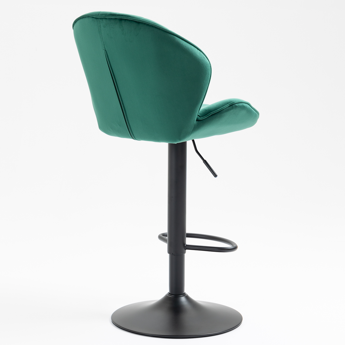 Jason Modern Adjustable Bar Stools with Black Base (Set of 2) - Green