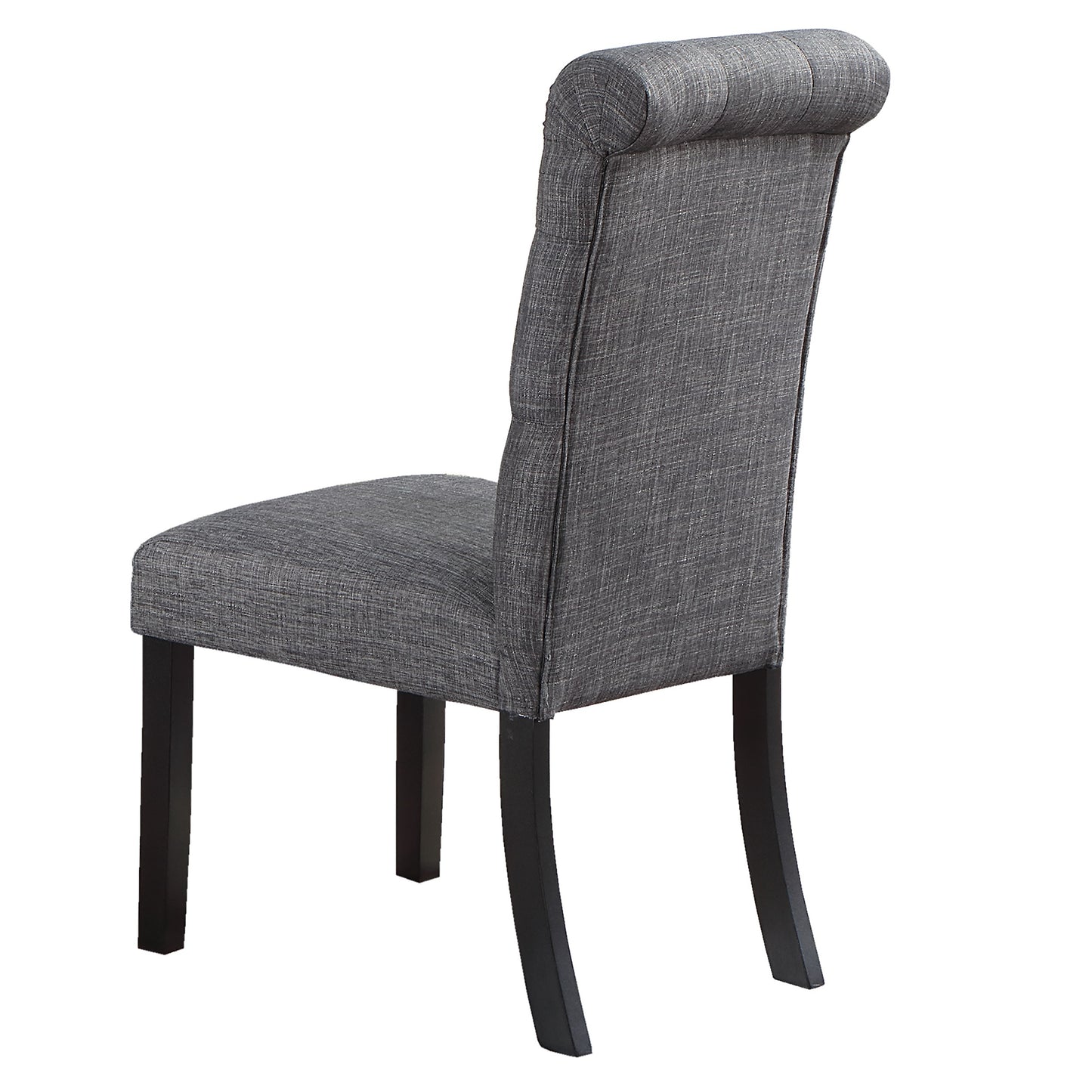 Crest Linen Side Chair (Set of 2) Gray & Black