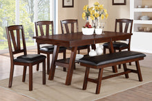 Lester Solid Wood Side Chairs in Dark Walnut with Espresso Leatherette Seats (Set of 2)