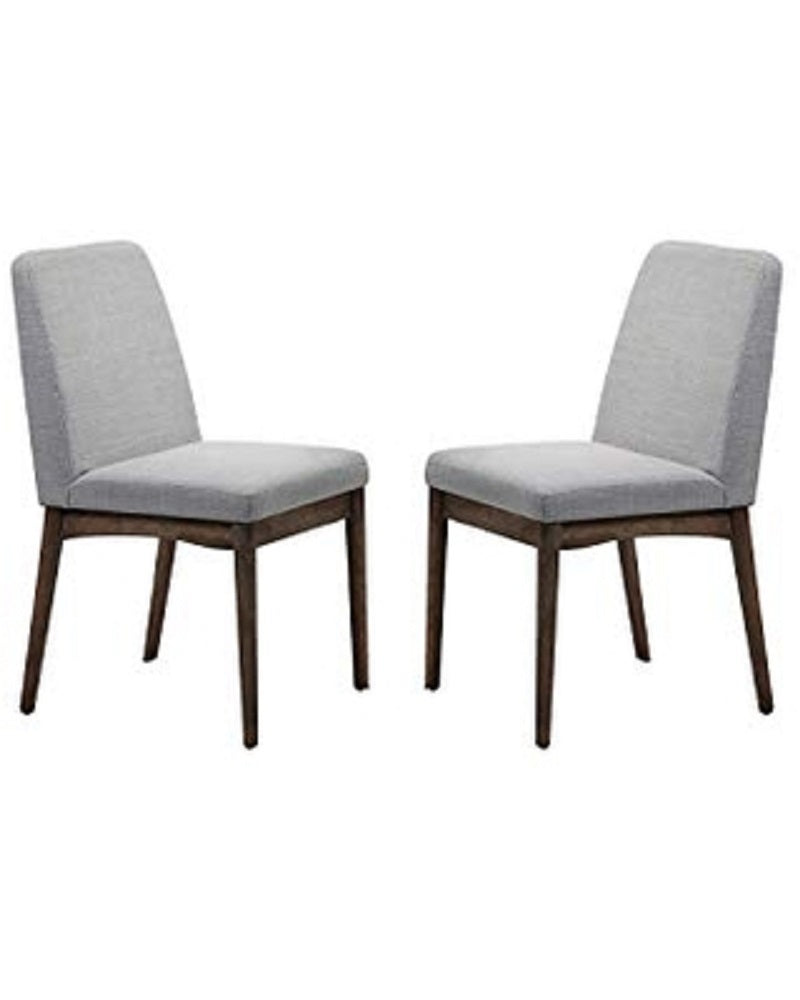 Mork Mid-Century Modern Side Chairs with Wooden Apron (Set of 2) Gray