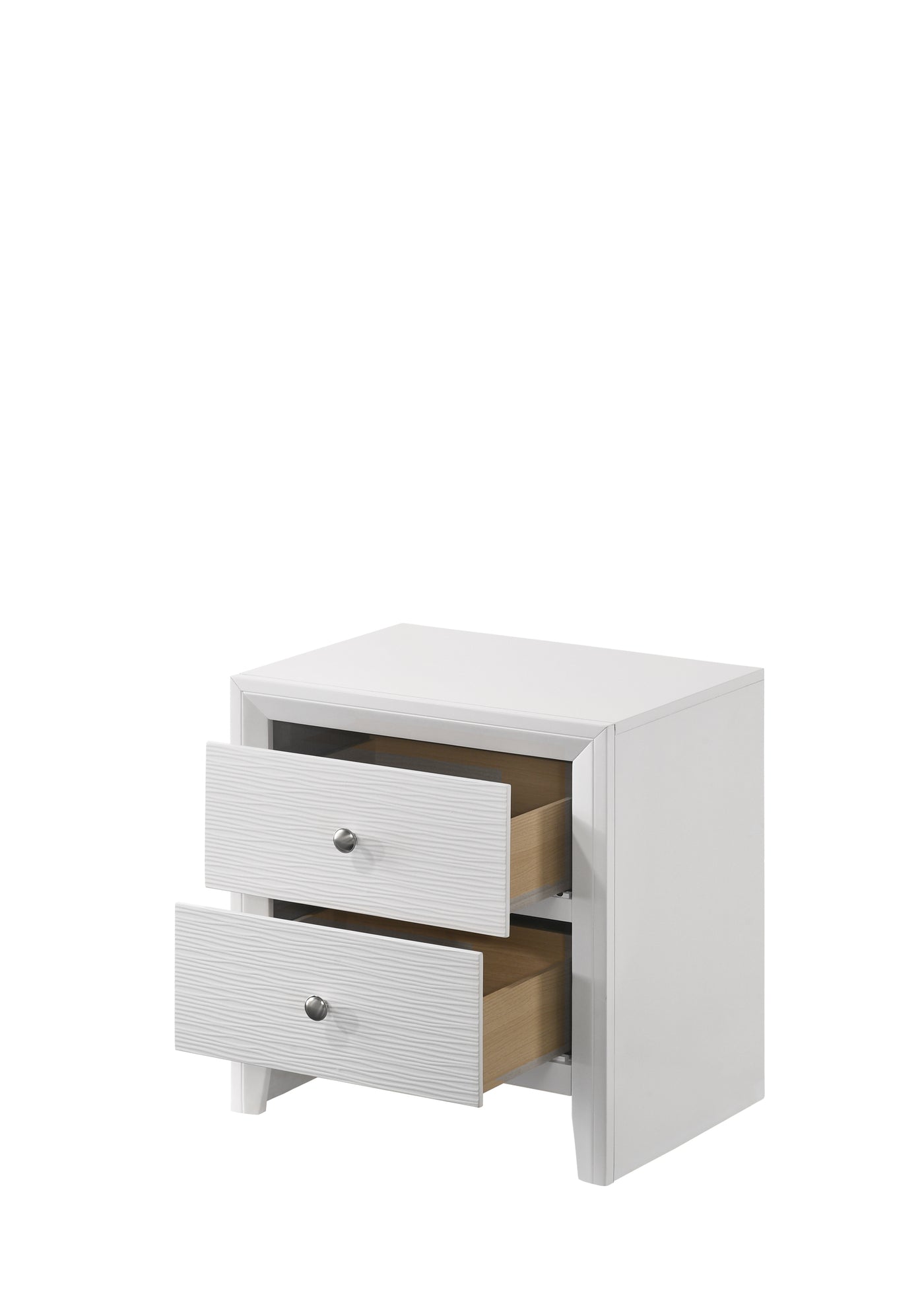 Noah Modern 2-Drawer White Nightstand