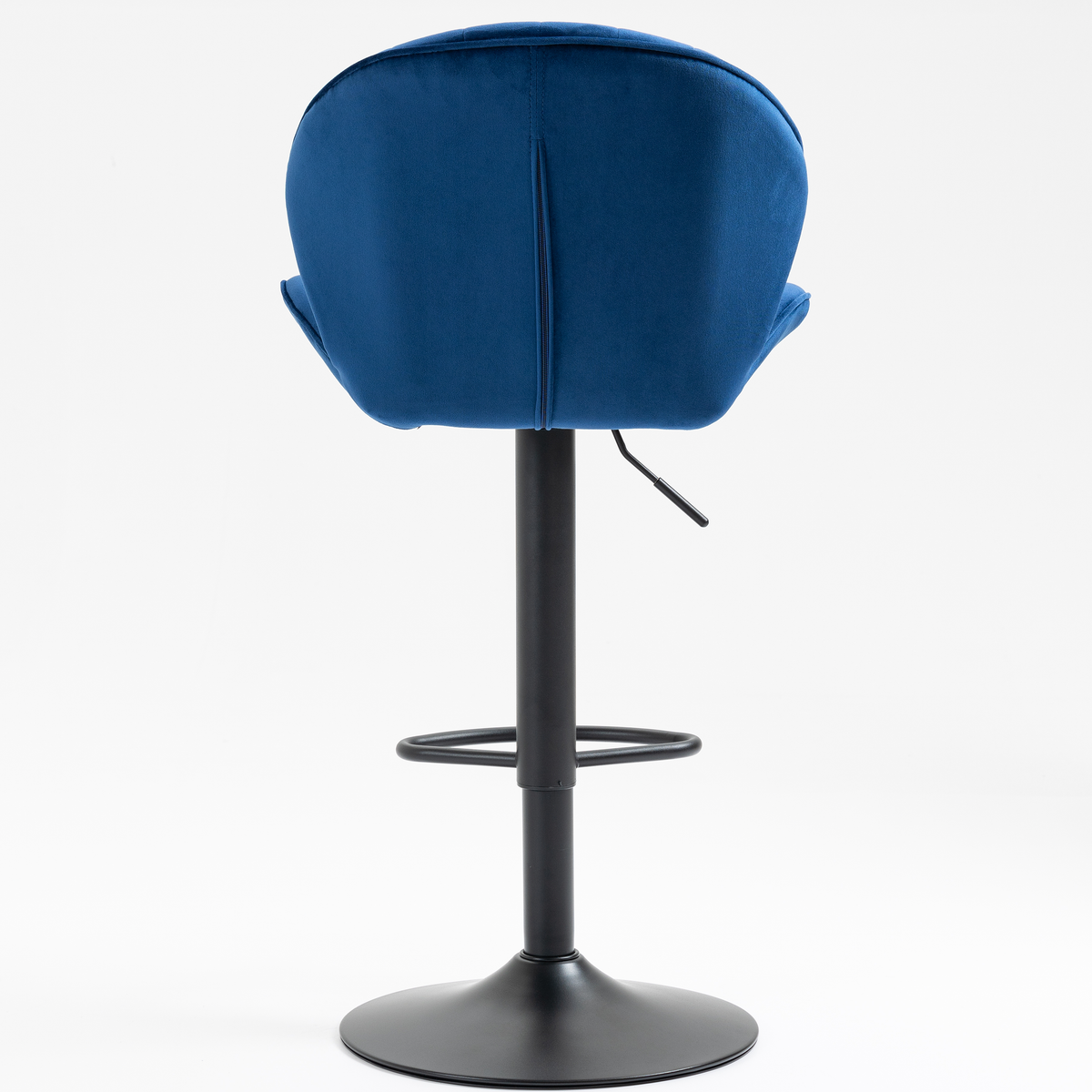 Jason Modern Adjustable Bar Stools with Black Base (Set of 2) - Blue