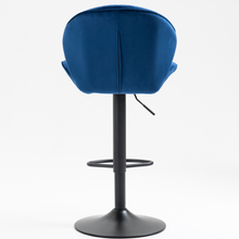 Jason Modern Adjustable Bar Stools with Black Base (Set of 2) - Blue