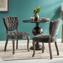 Alaric Transitional Velvet Side Chairs (Set of 2) Gray