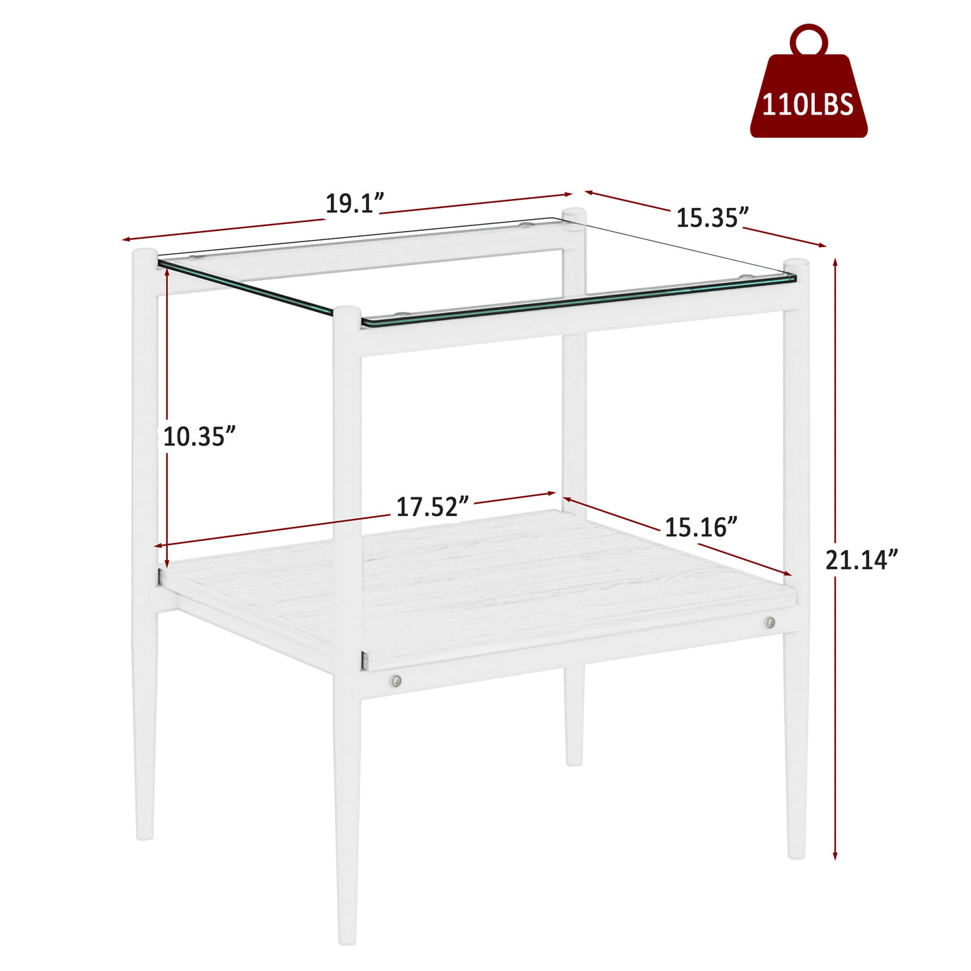 Penn Modern 3-Piece Accent Table Set, White