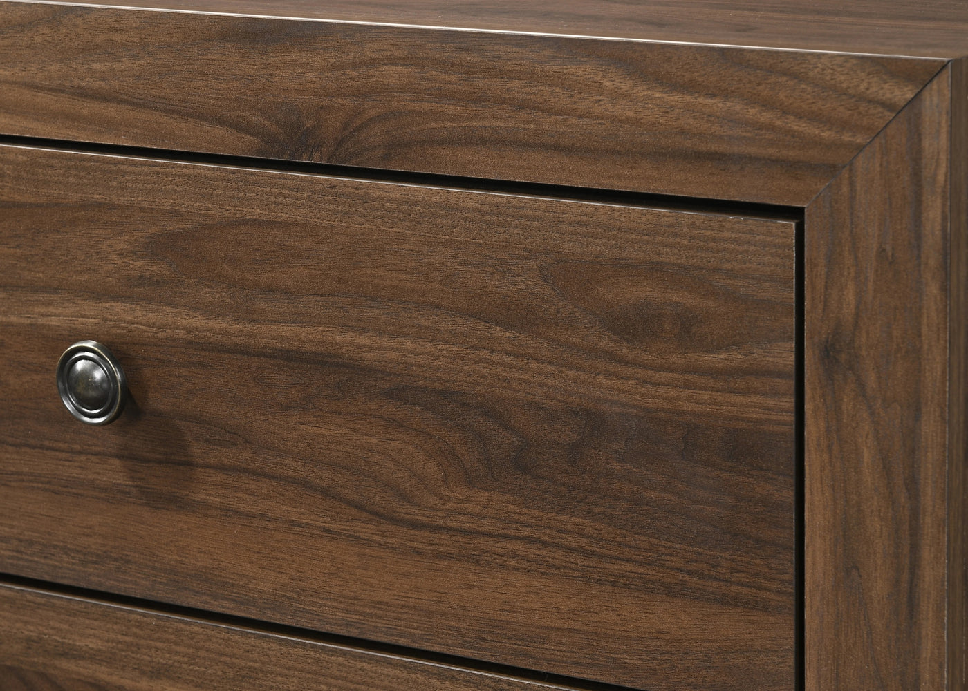 Mia Transitional Wooden Nightstand with 2 Drawers, Brown Cherry