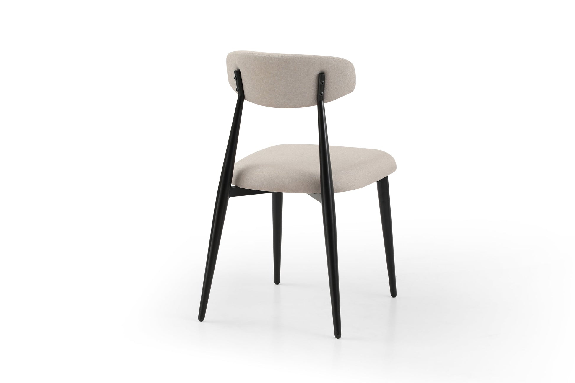 Sloan Modern Linen Side Chairs with Black Legs, Light Gray