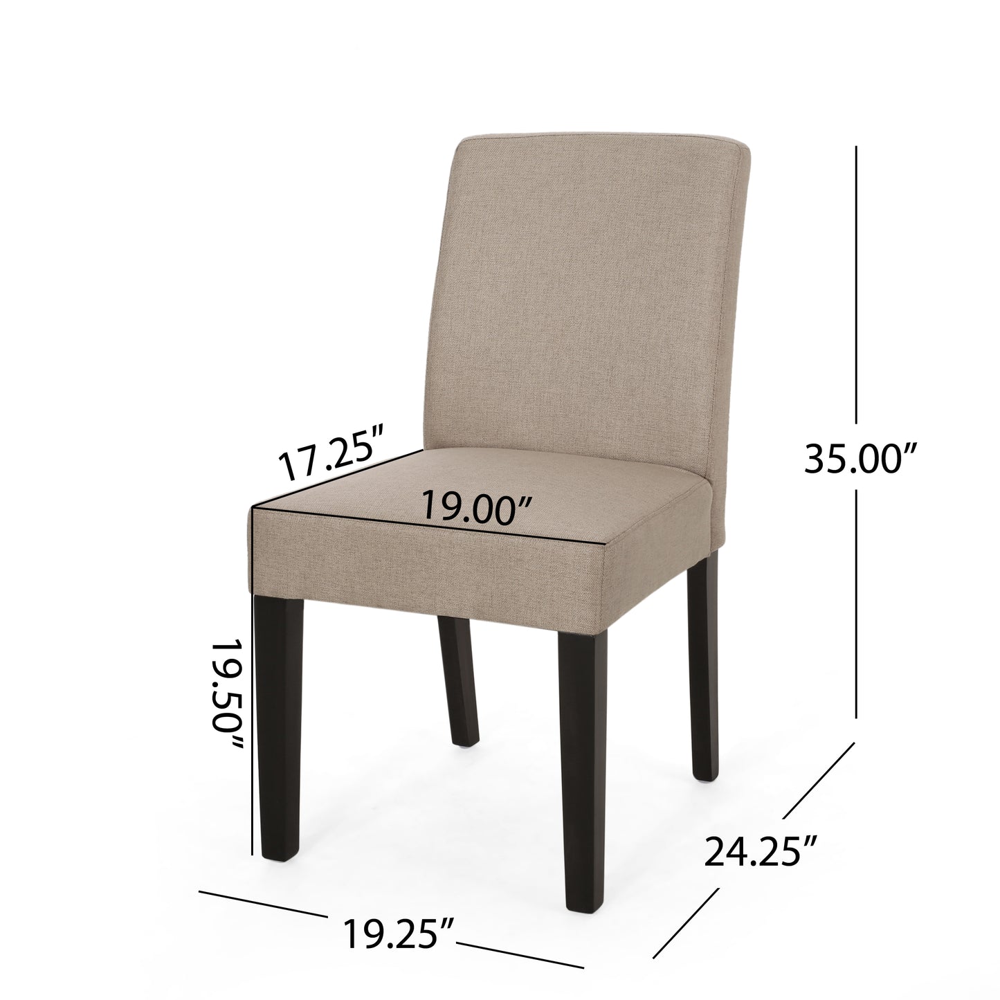 Bishop Transitional Upholstered Side Chairs (Set of 2) Taupe