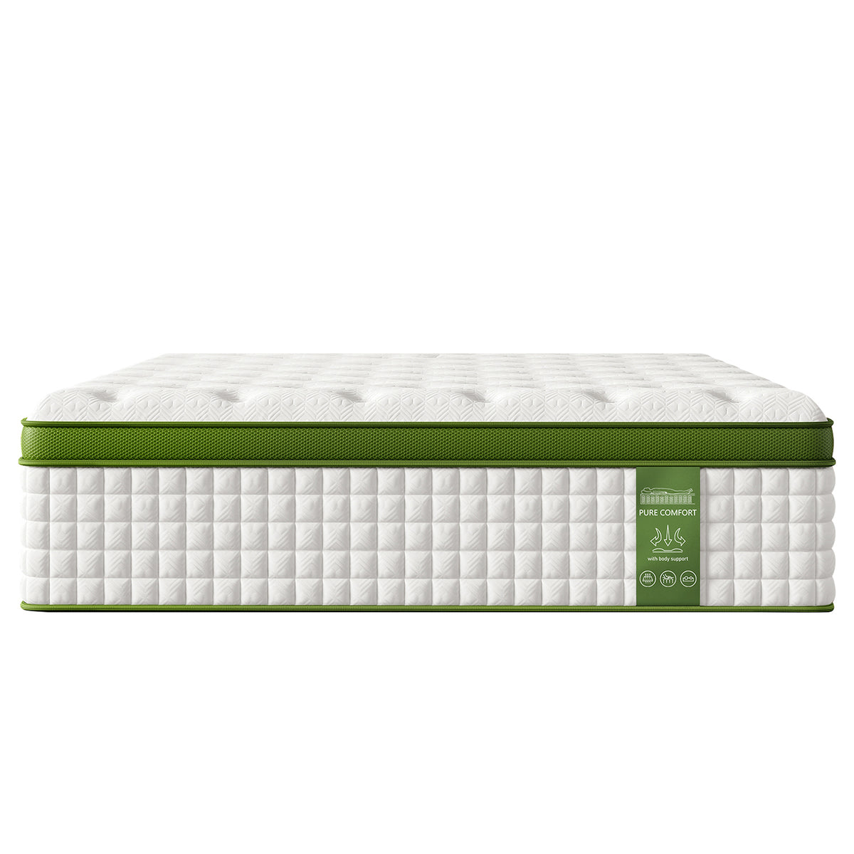 14' Queen Hybrid Mattress with Gel Memory Foam and Pocket Springs