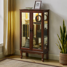 Florence Traditional Curio Cabinet with Cabriole Legs, Walnut