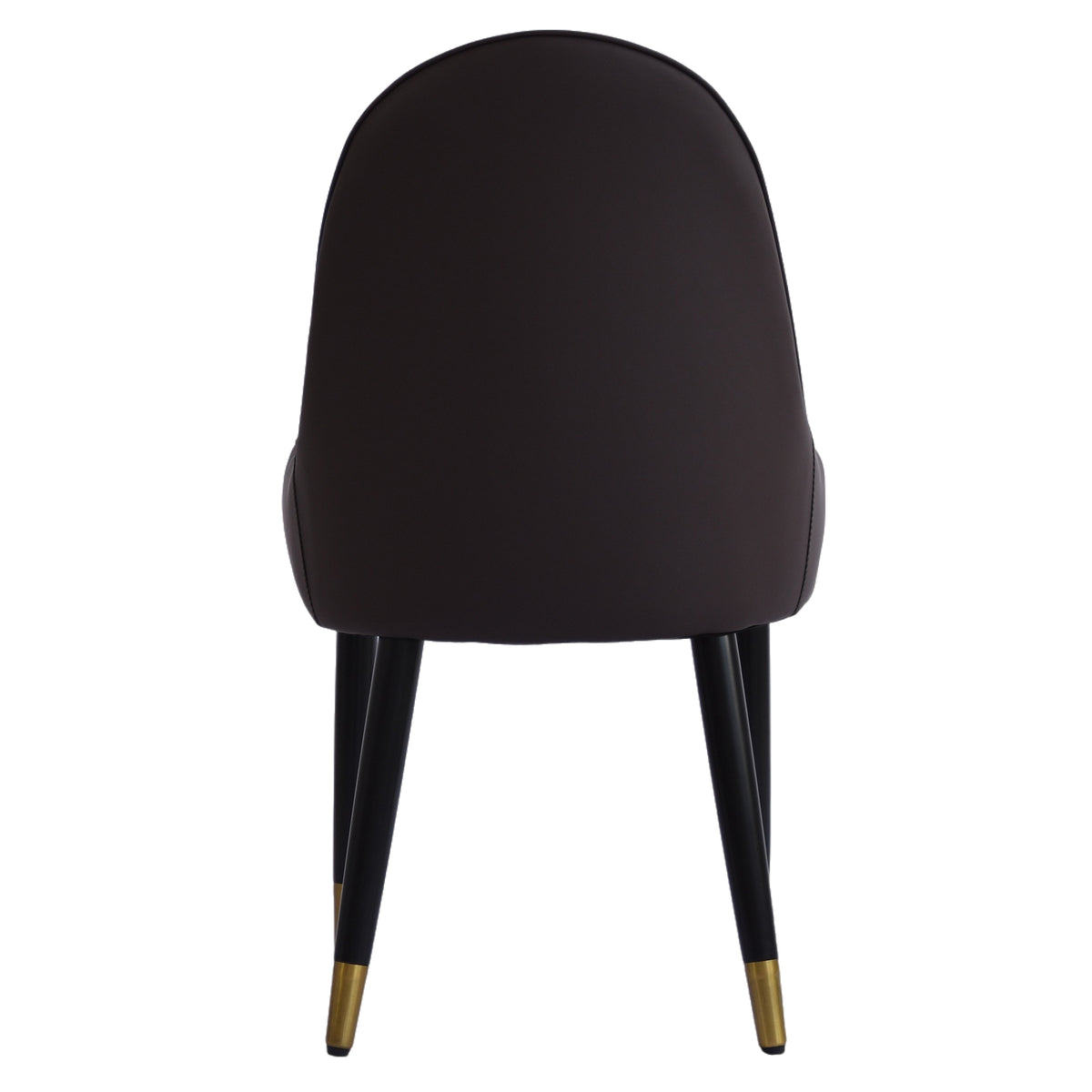 Appleton PU Leather Dining Side Chairs with Gold Tipped Legs (Set of 2) Orange & Dark Brown