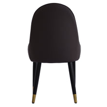 Appleton PU Leather Dining Side Chairs with Gold Tipped Legs (Set of 2) Orange & Dark Brown