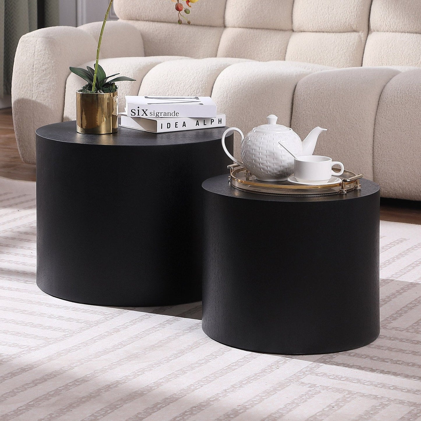 Uliana 2PC Coffee Table Set, Black