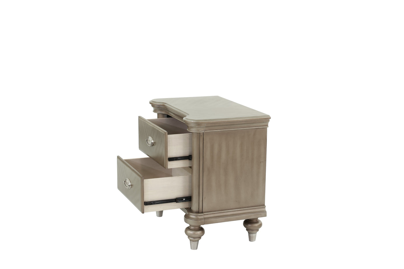 Ava Antique Silver / Champagne Finish Nightstand