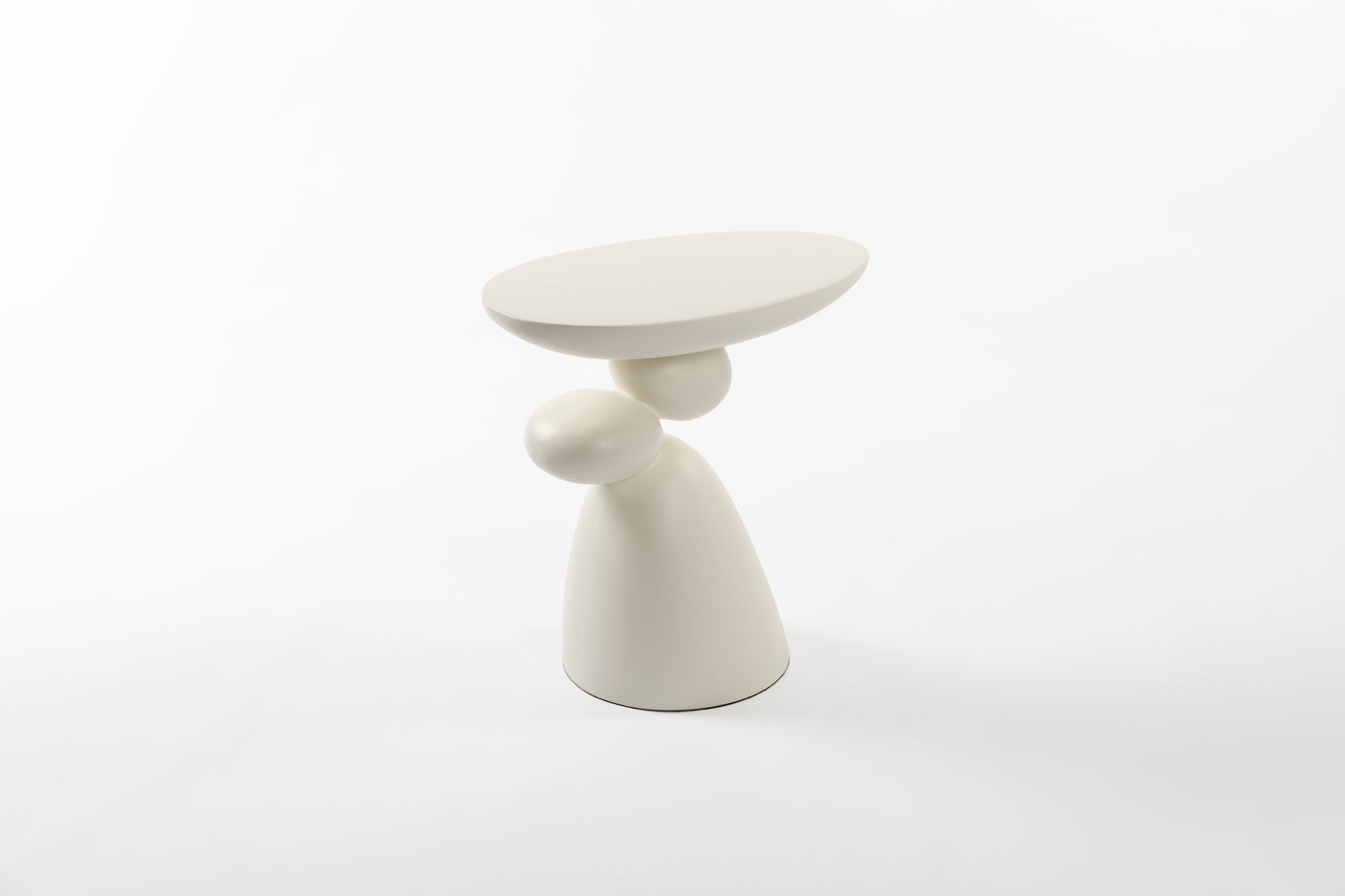 Lucky Art Deco Fiberglass End Table, Milk White