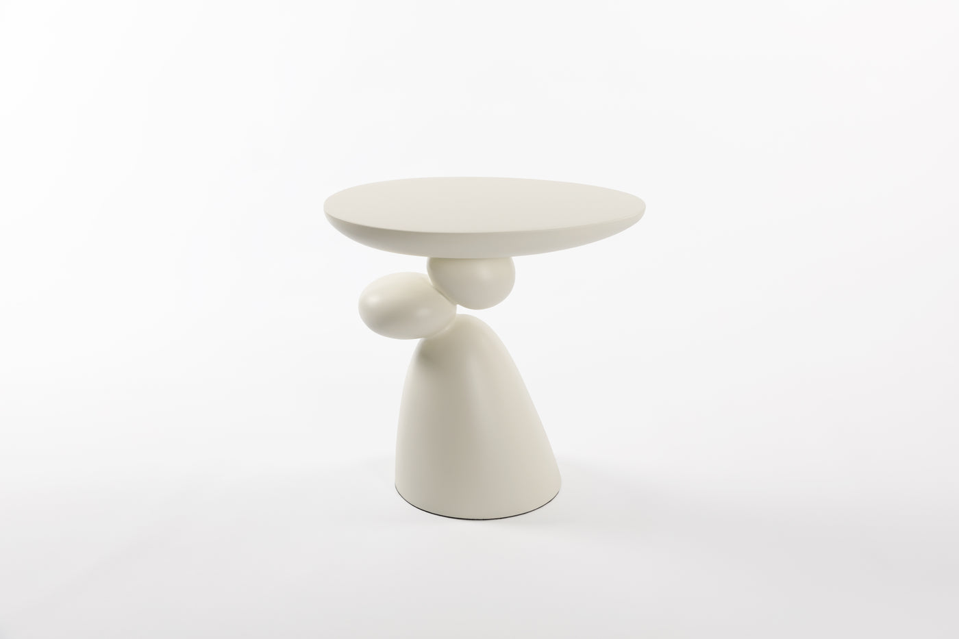 Lucky Art Deco Fiberglass End Table, Milk White