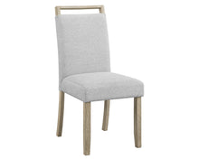Eliza Full Back Upholstered Side Chairs with Solid Wood Legs, Light Gray (Set of 2)