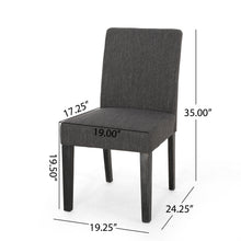 Bishop Transitional Upholstered Side Chairs (Set of 2) Charcoal