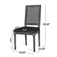 Cavan French Country Rattan Back Side Chairs (Set of 2) Black